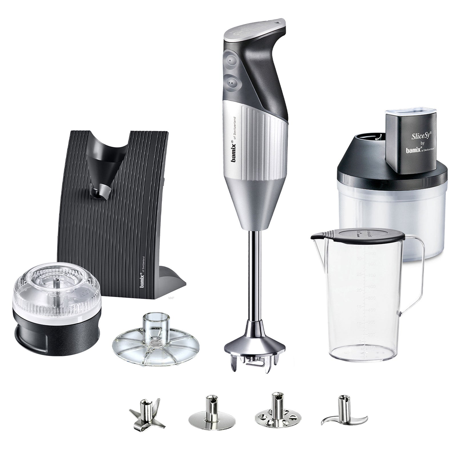 Bamix Bamix Swissline Superbox stavblender, sølvgrå – produktvisning (Stavblender)