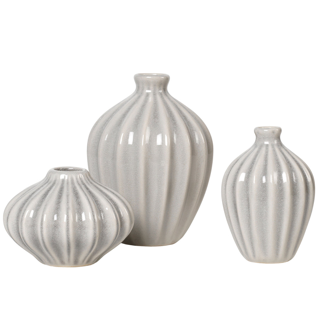 Broste Broste Amalie Vase, Rainy Day Grey, 3 stk. – close-up (Vase)