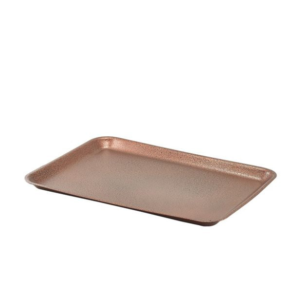 Produktbillede af Galvaniseret Stål Bakke 31,5x21,5x2 Cm Hamret Kobber Genware på tilbud i brug