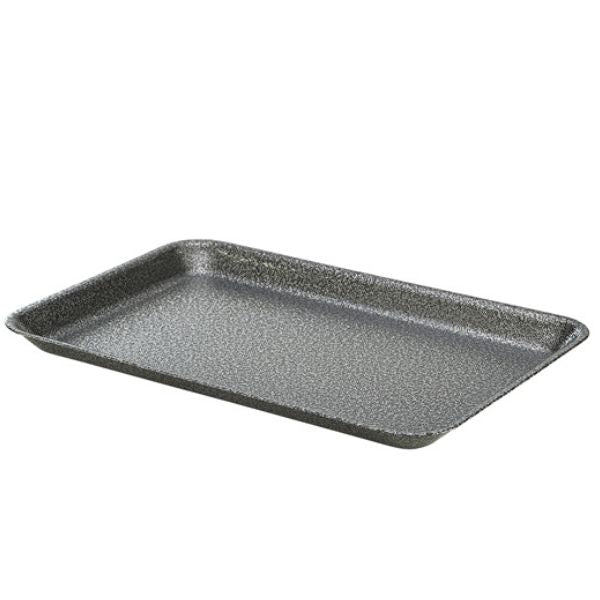 Produktbillede af Galvaniseret Stål Bakke 31,5x21,5x2 Cm Hamret Sølv Genware på tilbud i brug