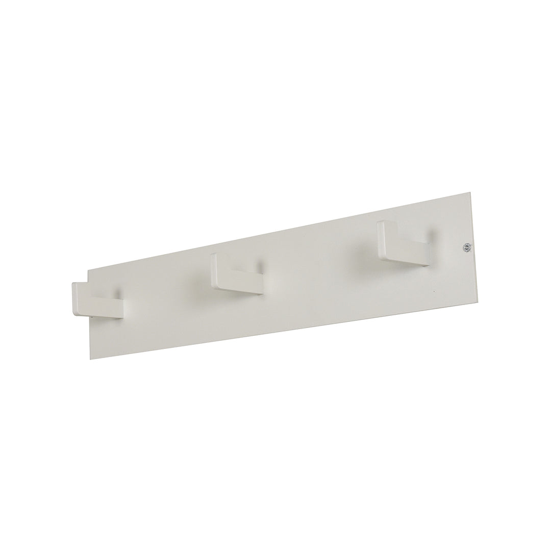 SPINDER DESIGN rektangulær Leatherman knagerække m. 3 knager hvid stål