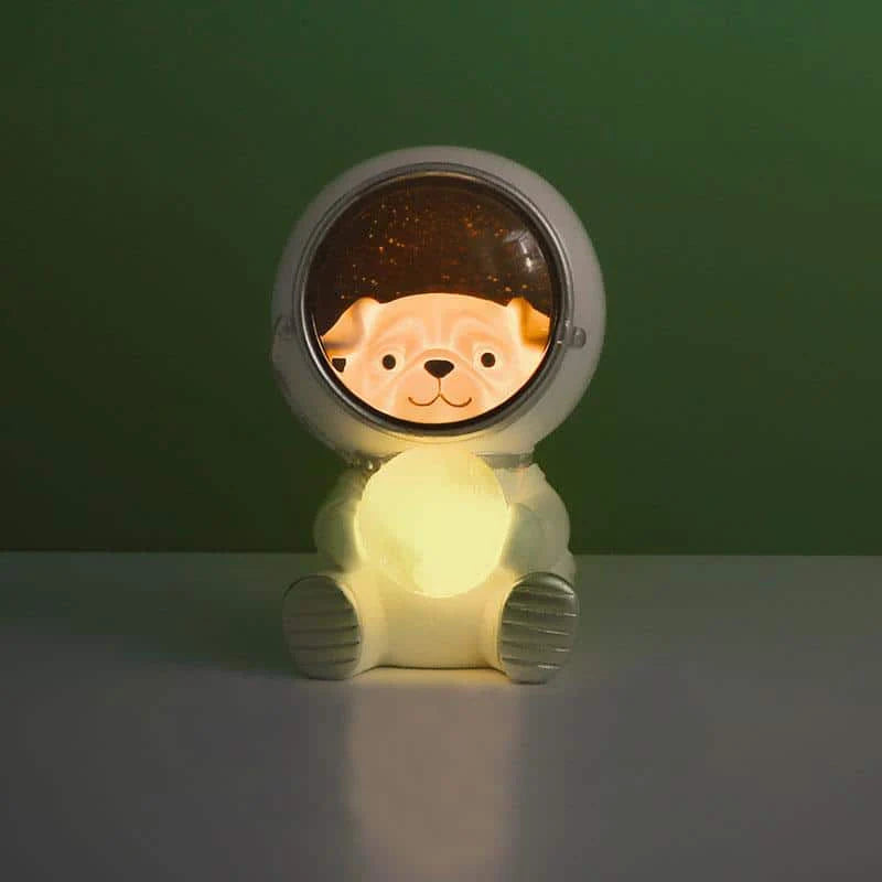 LED Astronaut natlys med dyr Hund