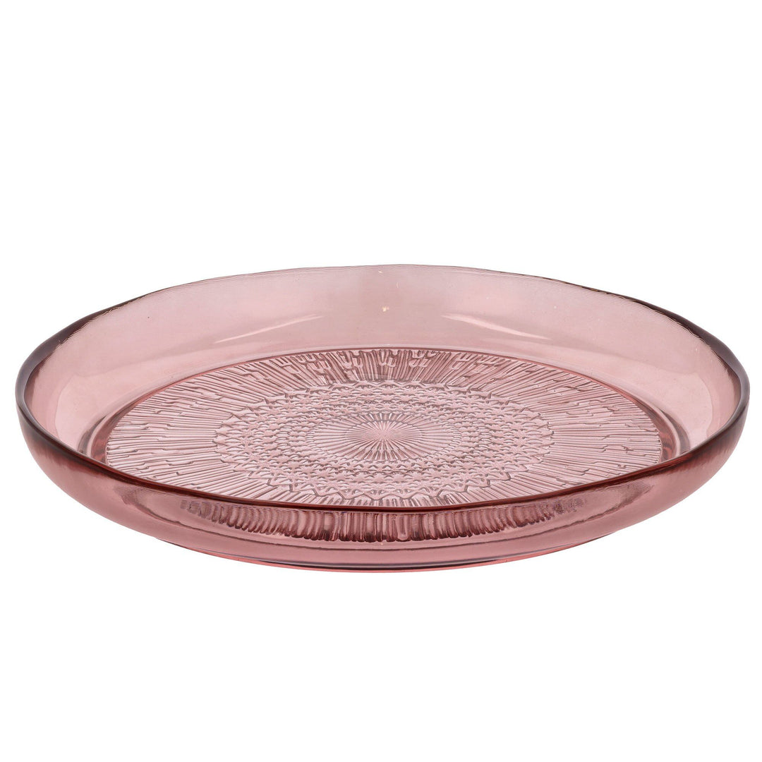 Bitz Bitz Kusintha Glastallerken Ø25 cm, pink – detaljebillede (Tallerkener)