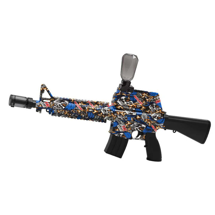 Gel Blaster M16 elektrisk med sejt lys og røg når den skyder Blå
