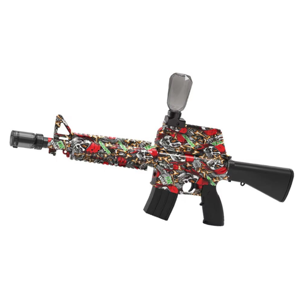 Produktbillede af Gel Blaster M16 elektrisk med sejt lys og røg når den skyder Blå på tilbud