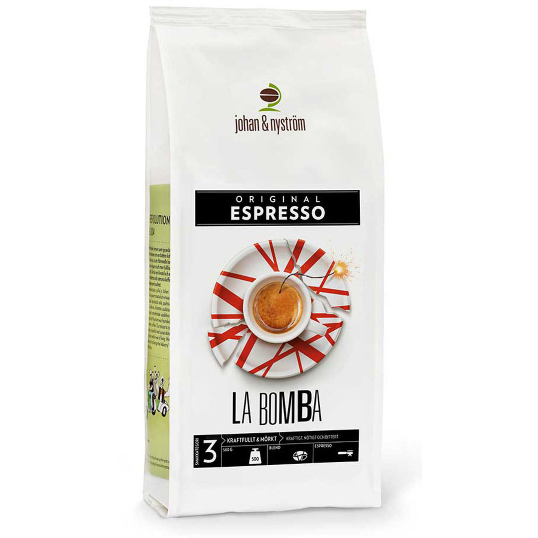 Johan & nyström Johan & nyström Espresso La Bomba 500g ❤ frontbillede (Kaffebønner)