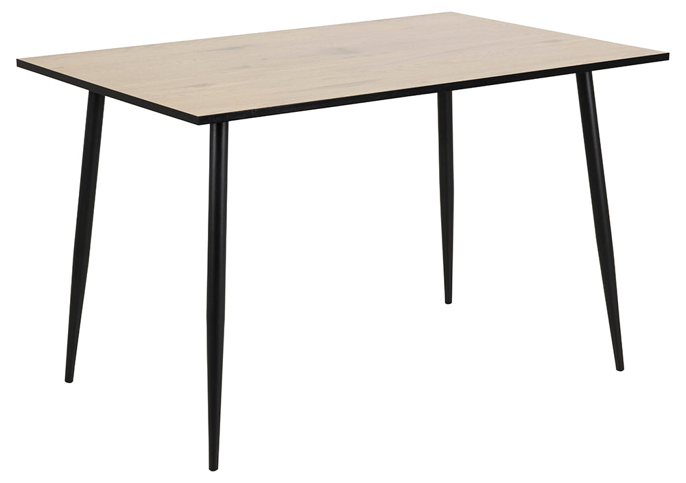 Produktbillede af ACT NORDIC Wilma spisebord natur/sort melamin vild eg/metal rektangulær 120x80 i premium kvalitet