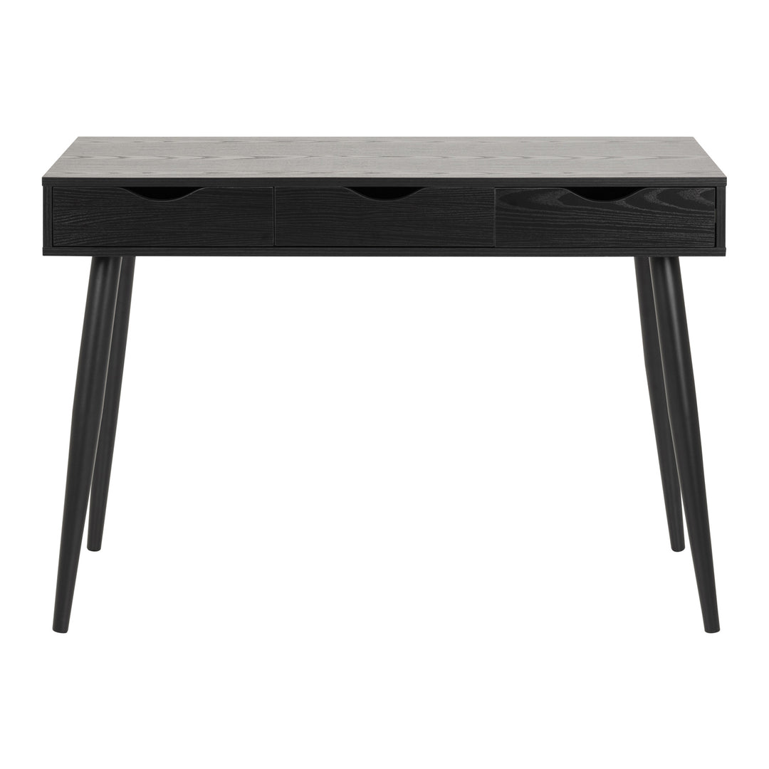 ACT NORDIC Neptun skrivebord sort asketræsmelamin/metal m. 3 skuffer 110x50