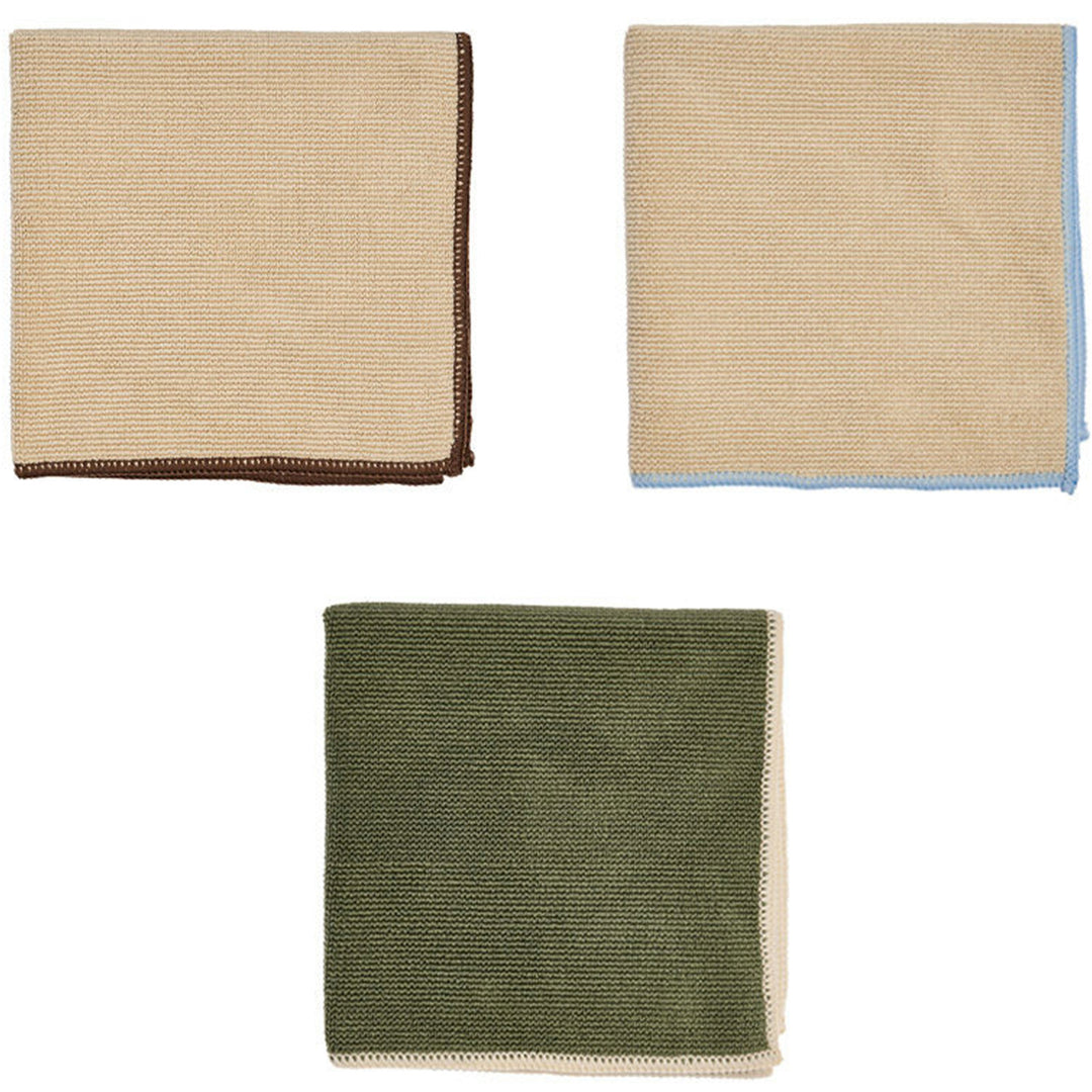 Oyoy living design Oyoy living design Mundus karklud, camel/olive, 3 stk. – produktbillede (Viskestykke)