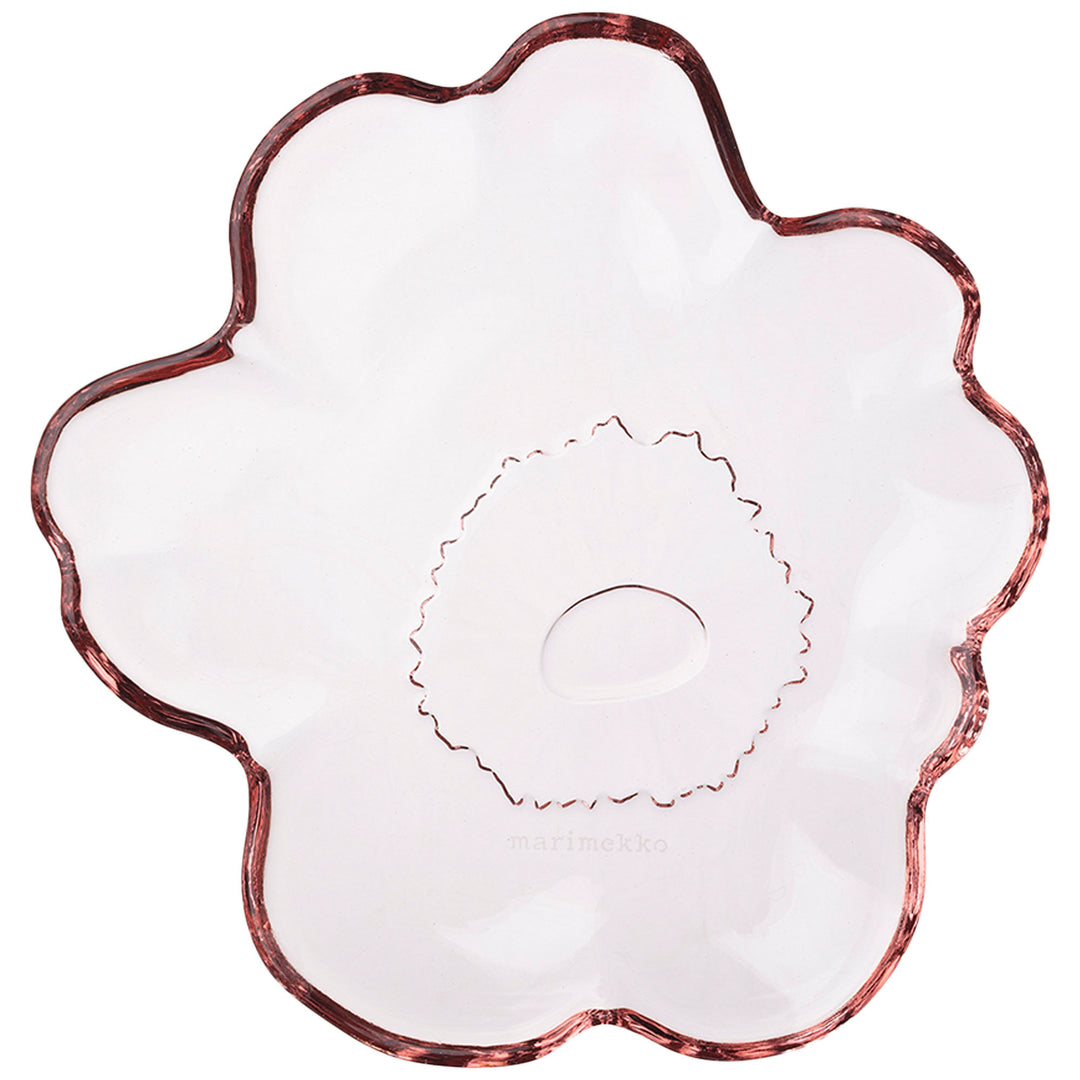 Marimekko Marimekko Unikko tallerken 13 cm, rosa glas – produktbillede (Tallerken)