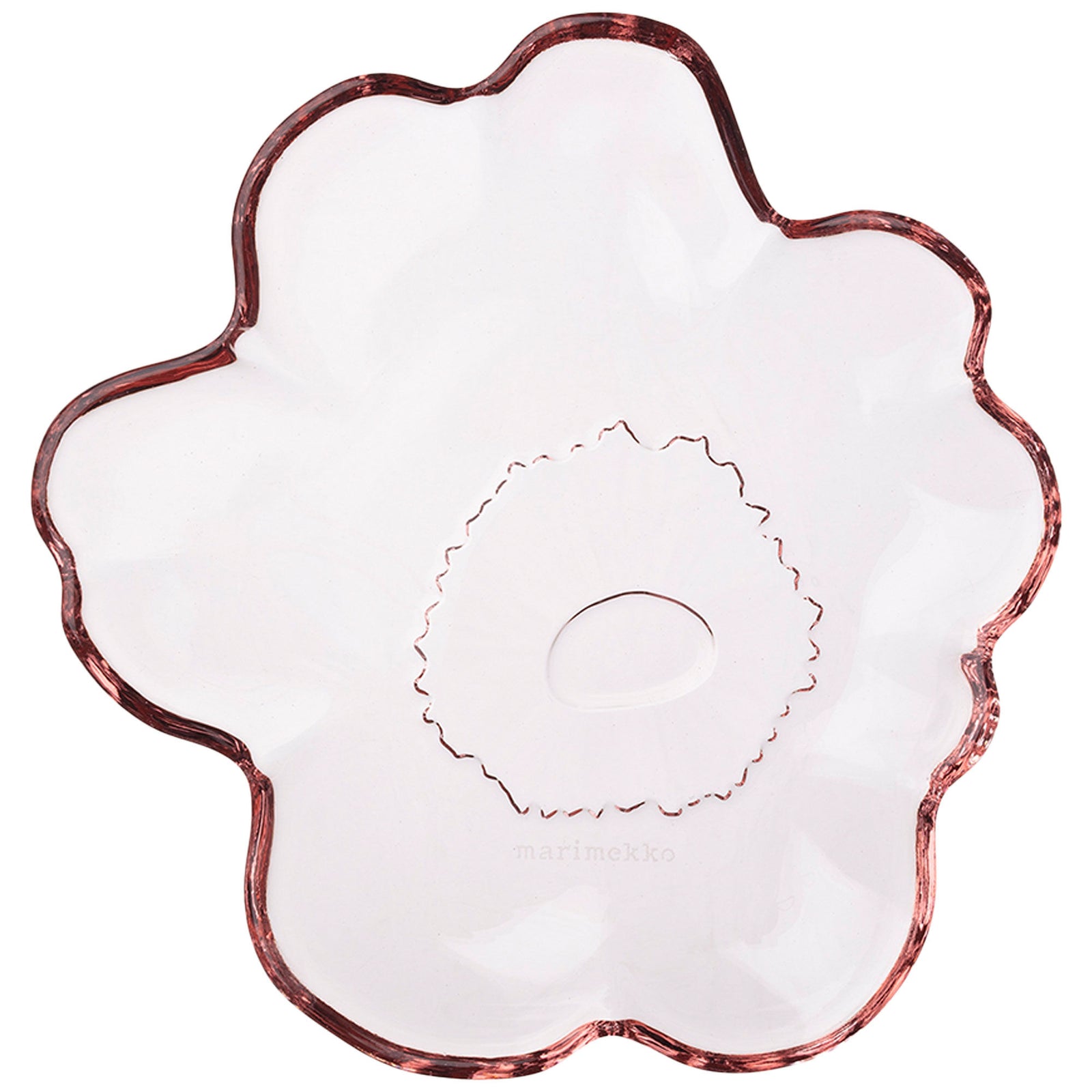 Marimekko Marimekko Unikko tallerken 13 cm, rosa glas – produktbillede (Tallerken)