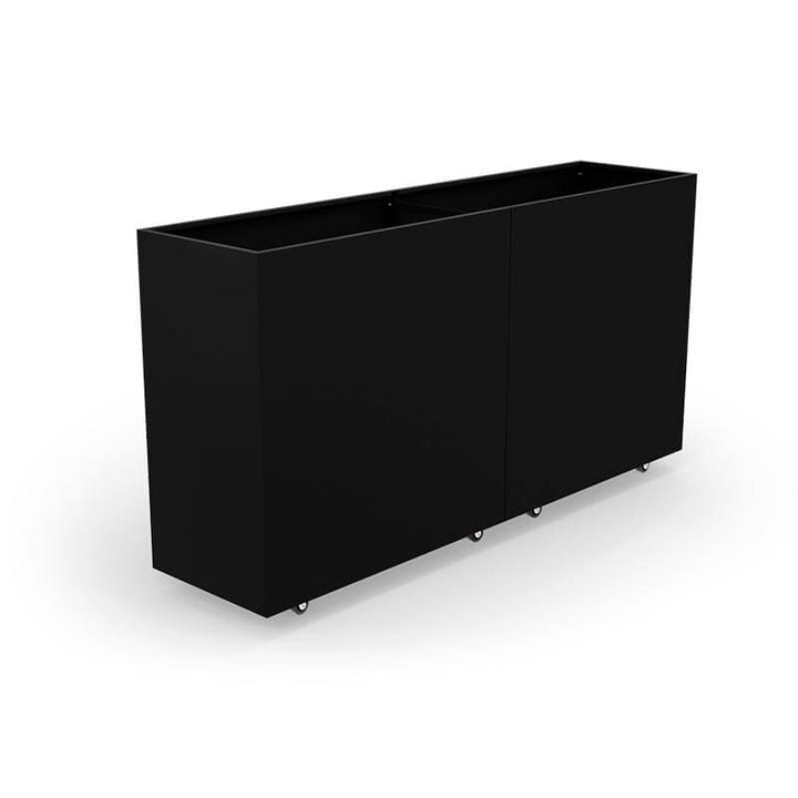 Produktbillede af THOR Plantekasse på hjul 160 x 40 x 80 Black Steel på tilbud i høj kvalitet