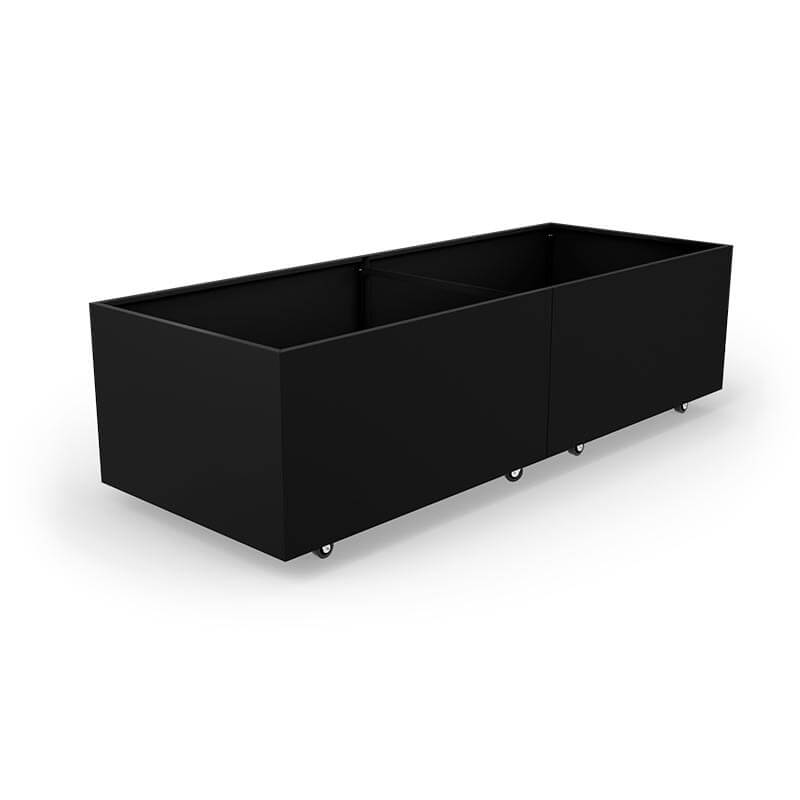 Produktbillede af THOR Plantekasse på hjul 160 x 60 x 40 Black Steel på tilbud i høj kvalitet