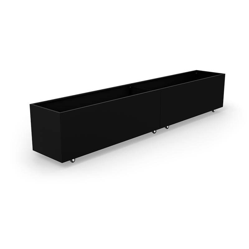 Produktbillede af THOR Plantekasse på hjul 240 x 40 x 40 Black Steel på tilbud i høj kvalitet