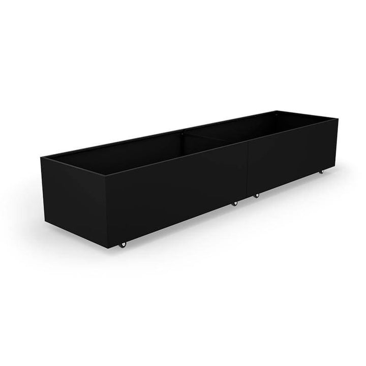 Produktbillede af THOR Plantekasse på hjul 240 x 60 x 40 Black Steel på tilbud i høj kvalitet