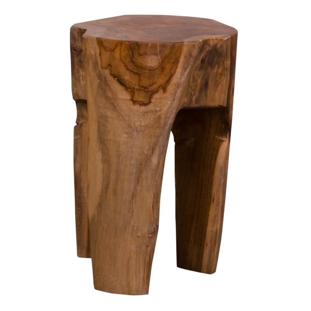 HOUSE NORDIC Rose Teak taburet teaktræ m. 3 ben Ø 26