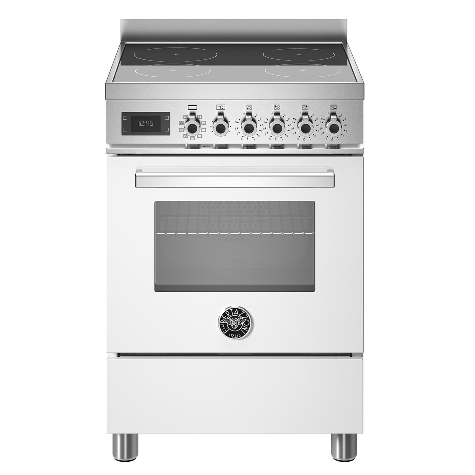 Bertazzoni Bertazzoni PRO64I1EBIT Professional induktionskomfur med ovn, 60 cm, hvid – produktfoto (Induktionskomfur)