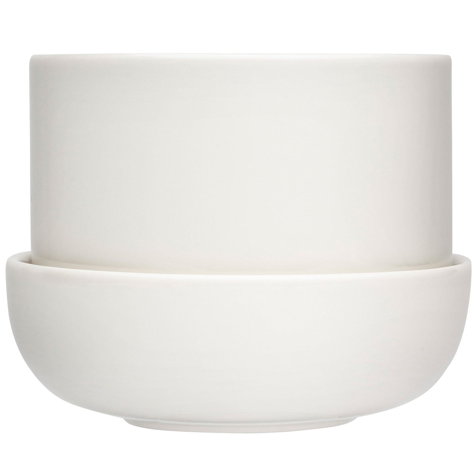 Iittala Iittala Nappula urtepotte med underskål 17 x13 cm, hvid – produktbillede (Krukke)