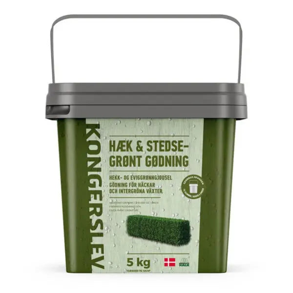 Produktbillede af Kongerslev hæk og stedsegrønt gødning 5 kg NPK 12-5-14 på tilbud i høj kvalitet