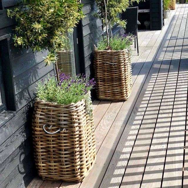 Produktbillede af Ratata Rattan kurv firkantet 41 x 41 x højde 65 cm på tilbud i høj kvalitet