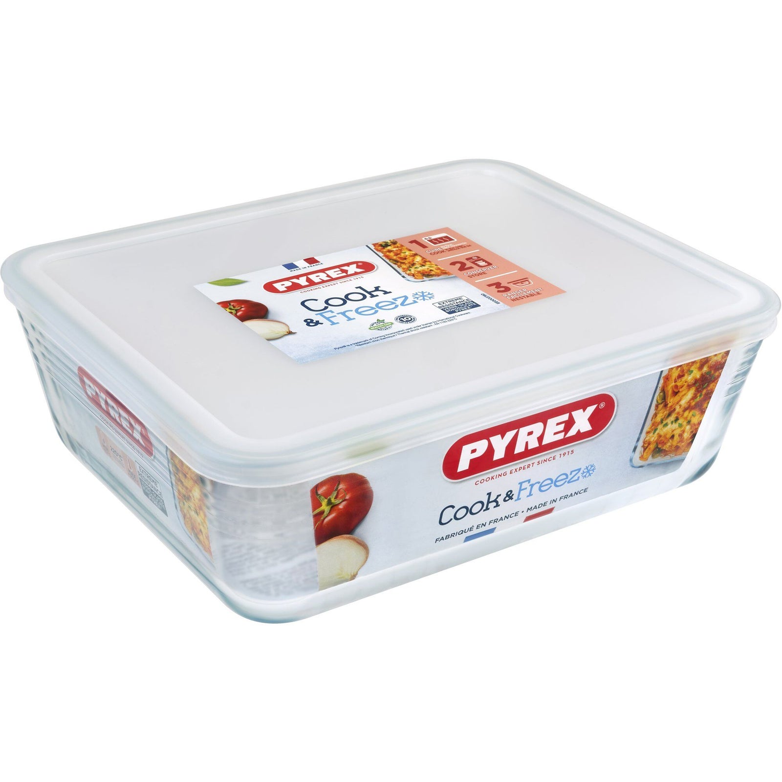 Pyrex Pyrex Cook & Freeze madkasse/glasform med låg, 4,2 liter ❤ detaljebillede (Madkasse)