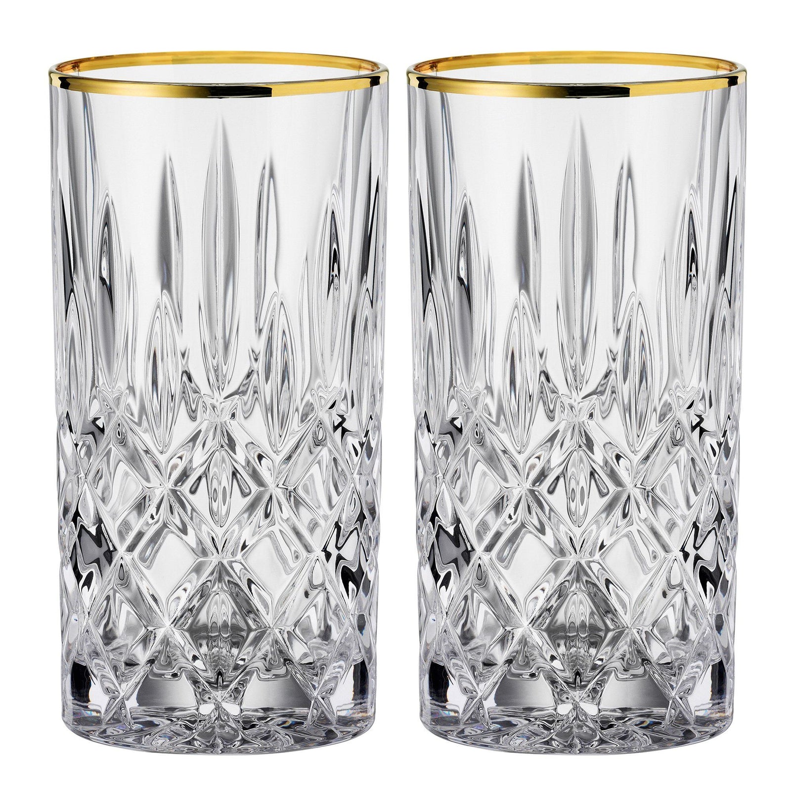 Nachtmann Nachtmann Noblesse longdrinkglas, 37,5 cl, gold, 2 stk. – vinkelbillede (Longdrinkglas)