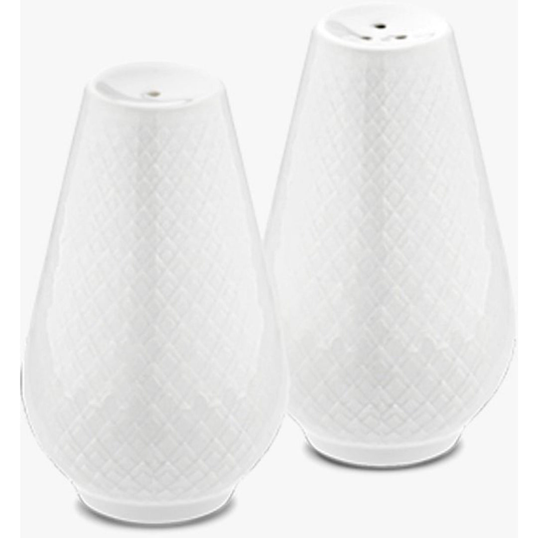 Lyngby porcelæn Lyngby porcelæn Rhombe salt- og pebersæt 7 cm., hvid – vinkelbillede (Salt/ Peber sæt)