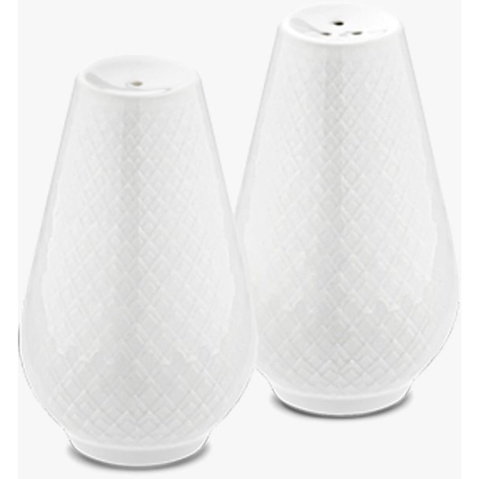 Lyngby porcelæn Lyngby porcelæn Rhombe salt- og pebersæt 7 cm., hvid – vinkelbillede (Salt/ Peber sæt)