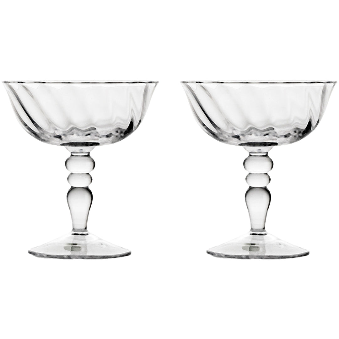 Byon Byon Italian Opacity coupeglas 15 cl, klar, 2 stk. – frontbillede (Champagneglas)