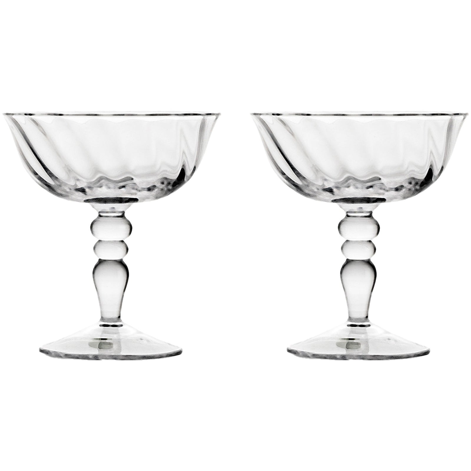 Byon Byon Italian Opacity coupeglas 15 cl, klar, 2 stk. – frontbillede (Champagneglas)