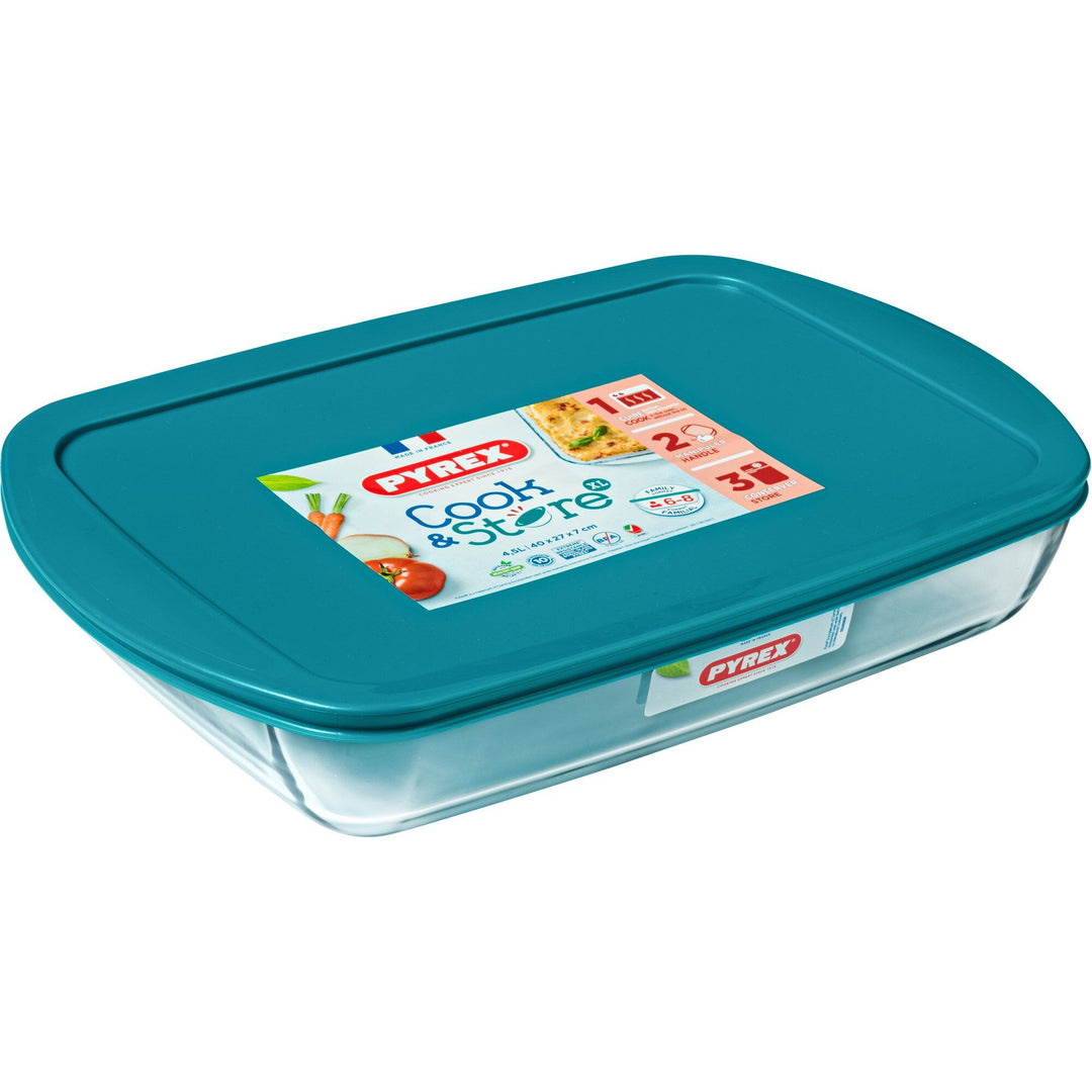 Pyrex Pyrex Cook & Store madkasse/glasform med låg, 4,6 liter – produktbillede (Madkasse)