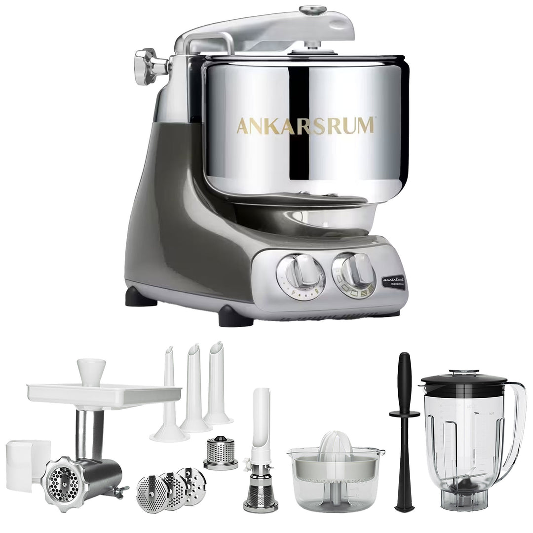 Ankarsrum Ankarsrum AKM 6230 køkkenmaskine + Deluxe pakke, black chrome ❤ produktfoto i kategorien Røremaskiner