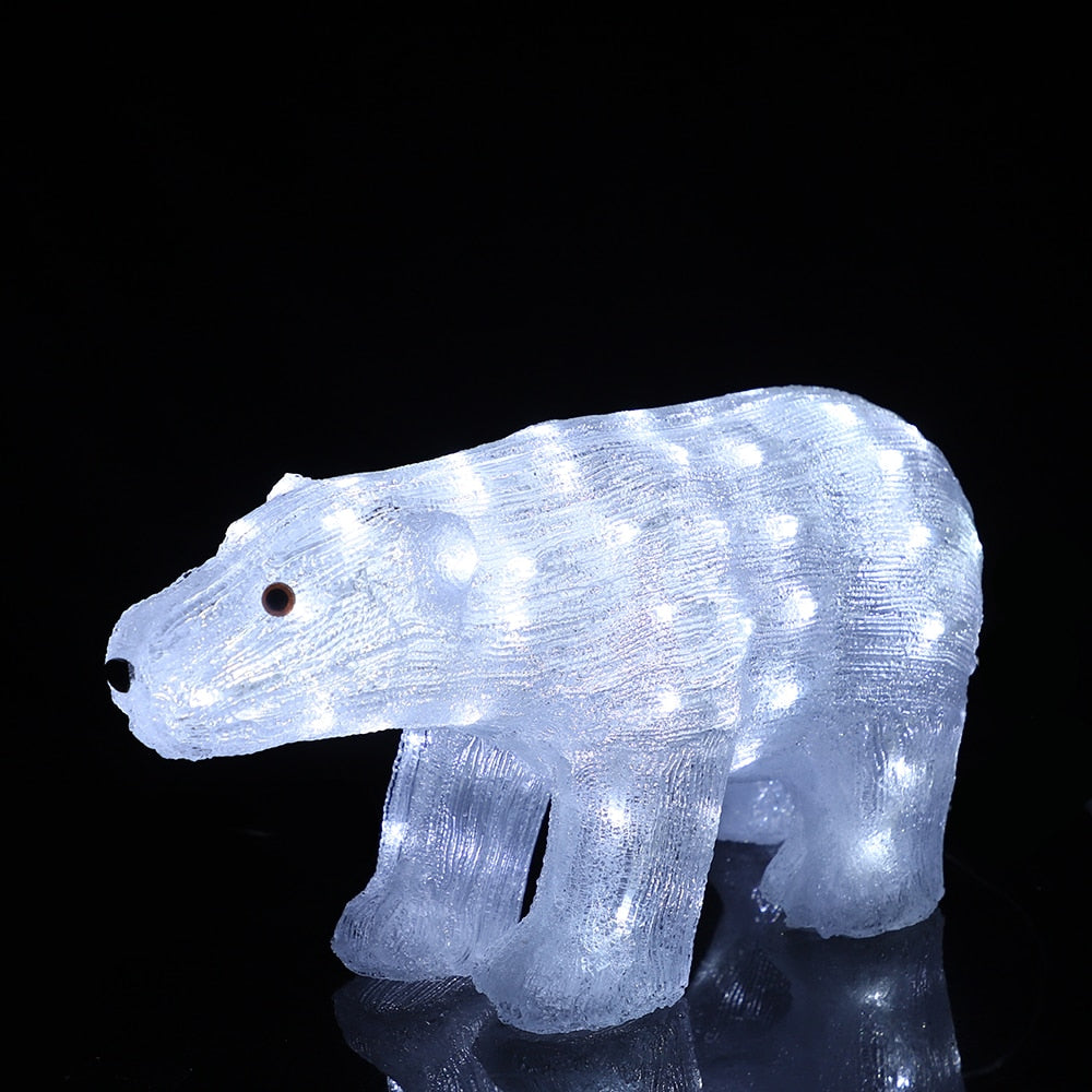 Produktbillede af Isbjørn Akryl højde 29 cm med LED-lys  på tilbud