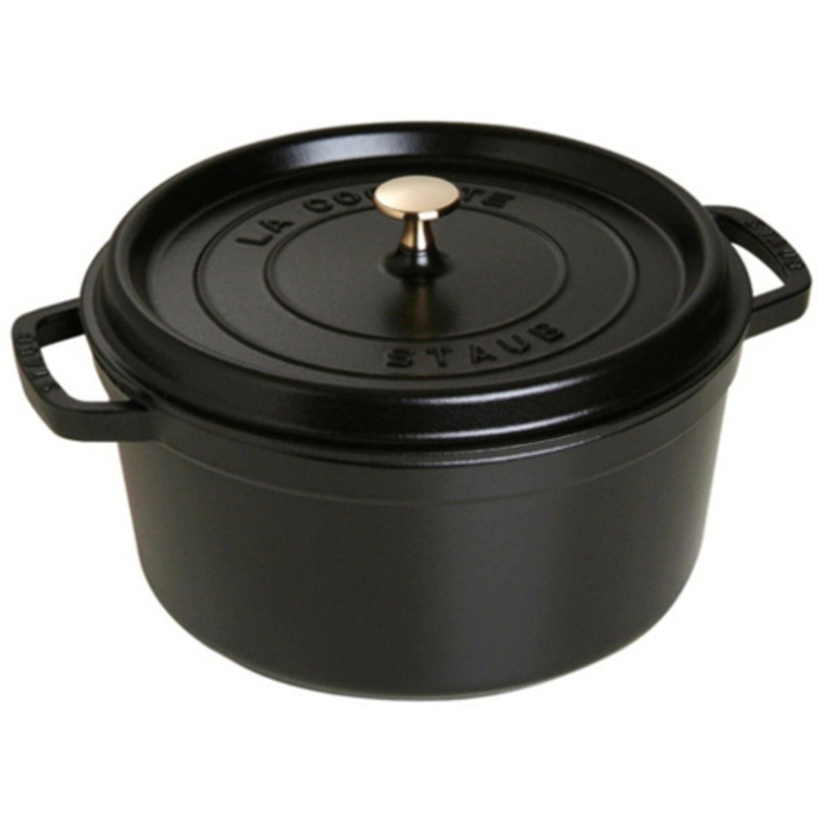 Staub Staub Rund Gryde 34 cm 12,6 liter Sort ❤ frontbillede (Støbejernsgryde)