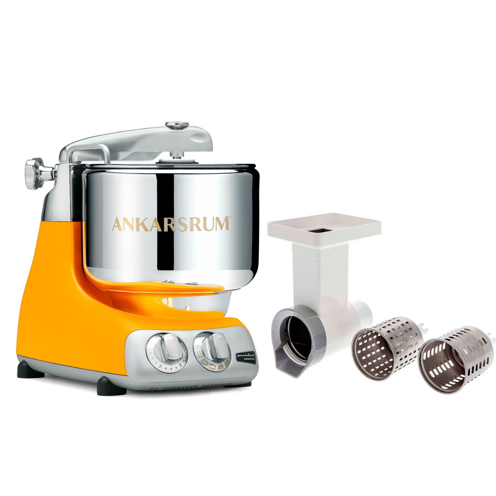 Ankarsrum Ankarsrum Assistent Original AKM6230 Sunbeam Yellow + Grøntsagssnitter – produktbillede (Røremaskiner)