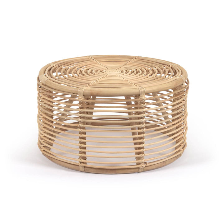 KAVE HOME Kohana sofabord rund natur rattan Ø66