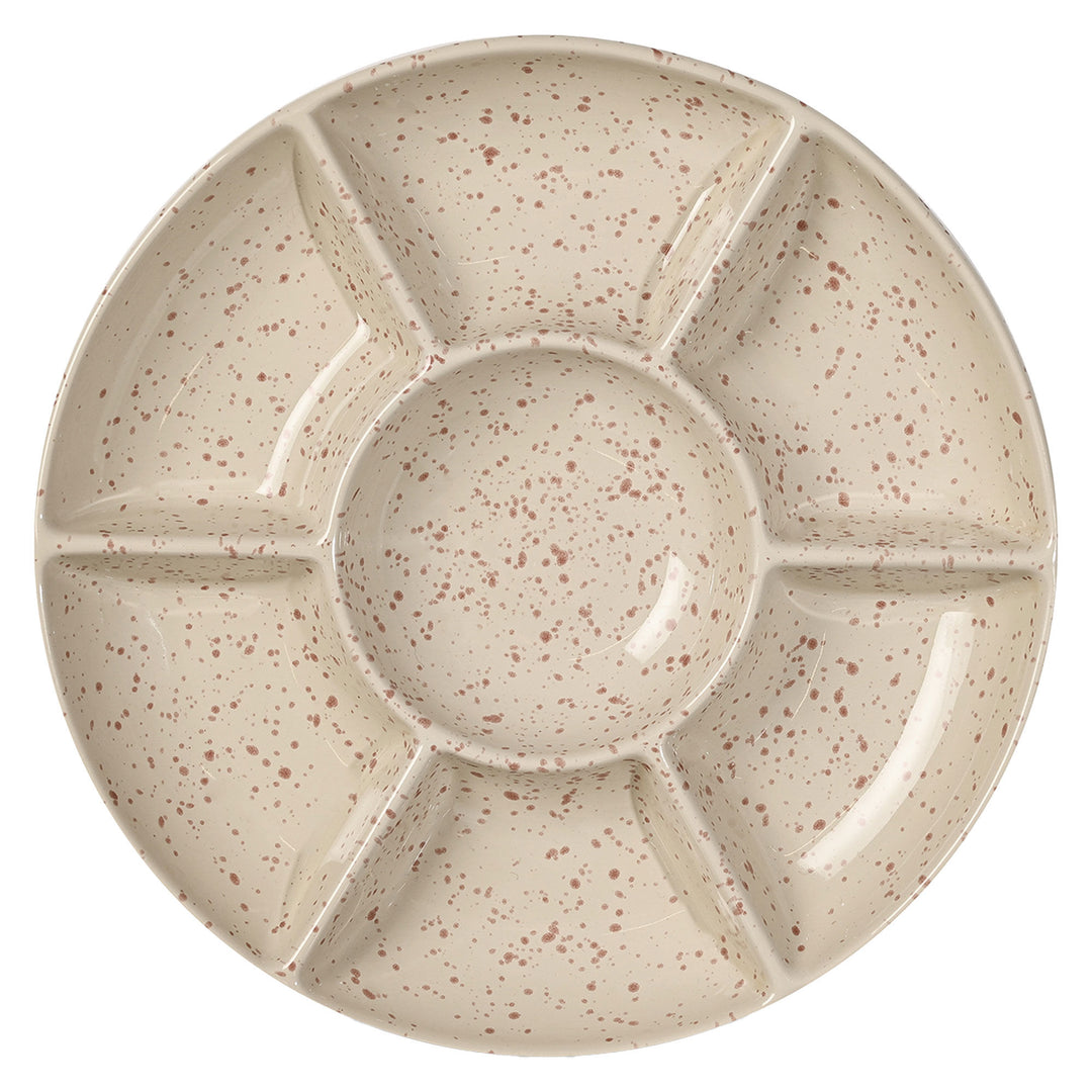 Sagaform Sagaform Ditte serveringsfad, beige/bordeaux – vinkelbillede (Serveringsfad)