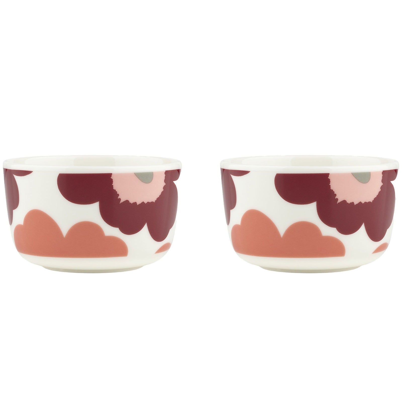 Marimekko Marimekko Unikko skål 2,5 dl, hvid/cherry/rød, 2 stk. – billede i brug (Skål)