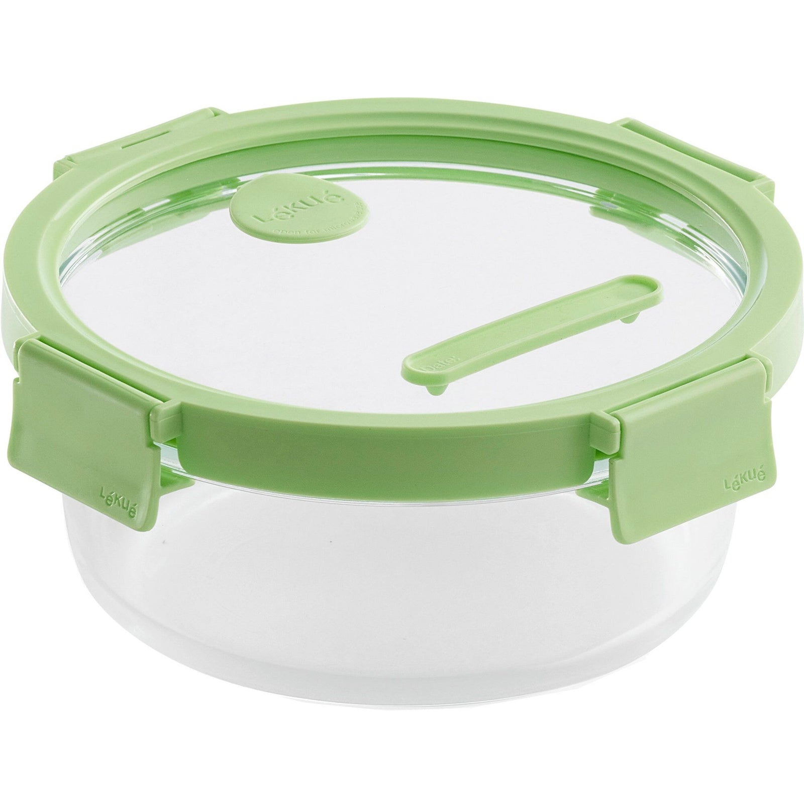 Lékué Lékué Rund madkasse 950 ml, glas/grøn – close-up (Madkasse)