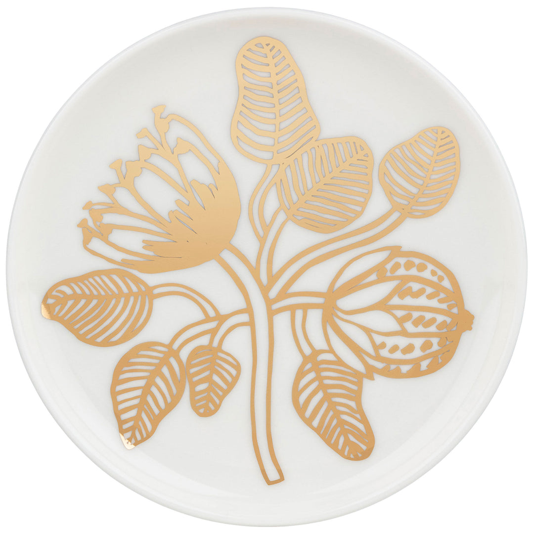 Marimekko Marimekko Tiara Tallerken 13,5 cm, hvid/guld – produktfoto (Tallerken)