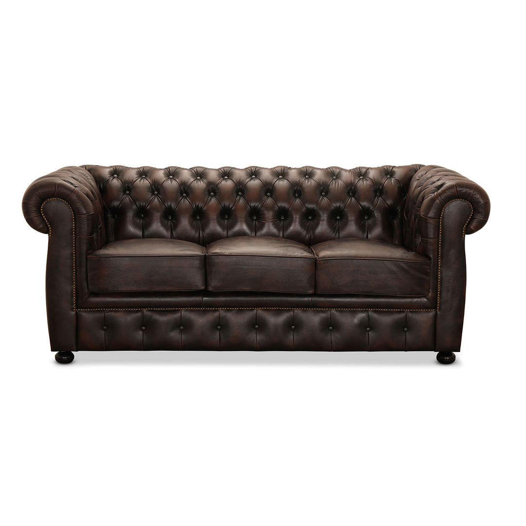 Liverpool 3 personer chesterfield sofa brun