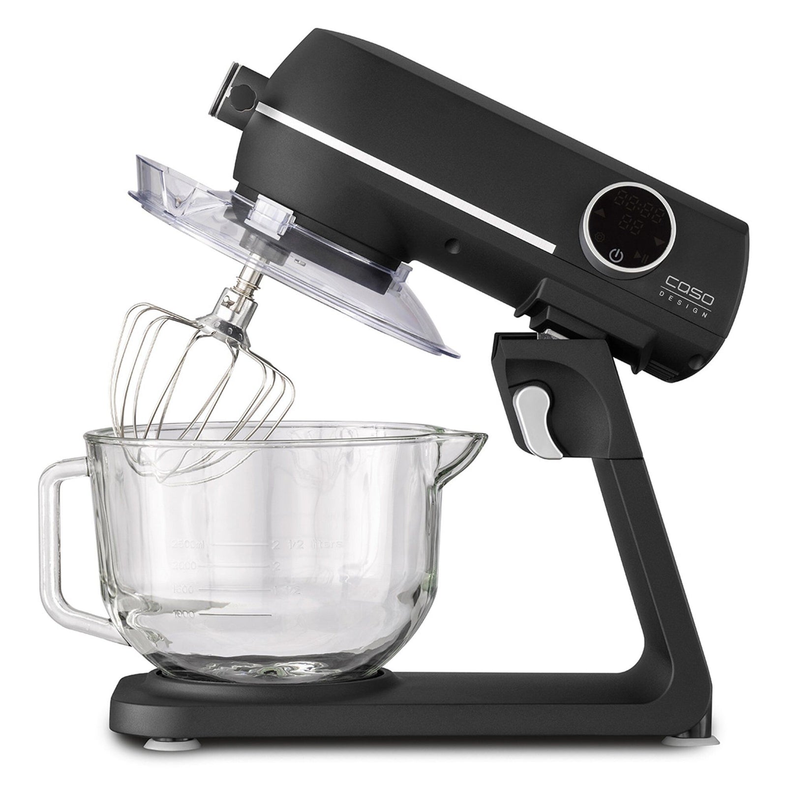 Caso Caso KM1800 røremaskine med skål i glas 4,5 liter, mat sort – produktfoto (Røremaskiner)
