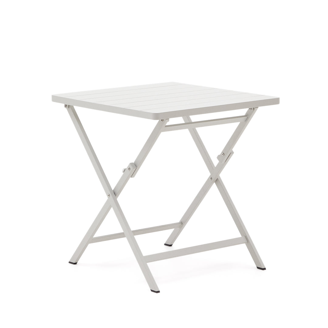 KAVE HOME Torreta havebord kvadratisk foldbar hvid aluminium 70x70