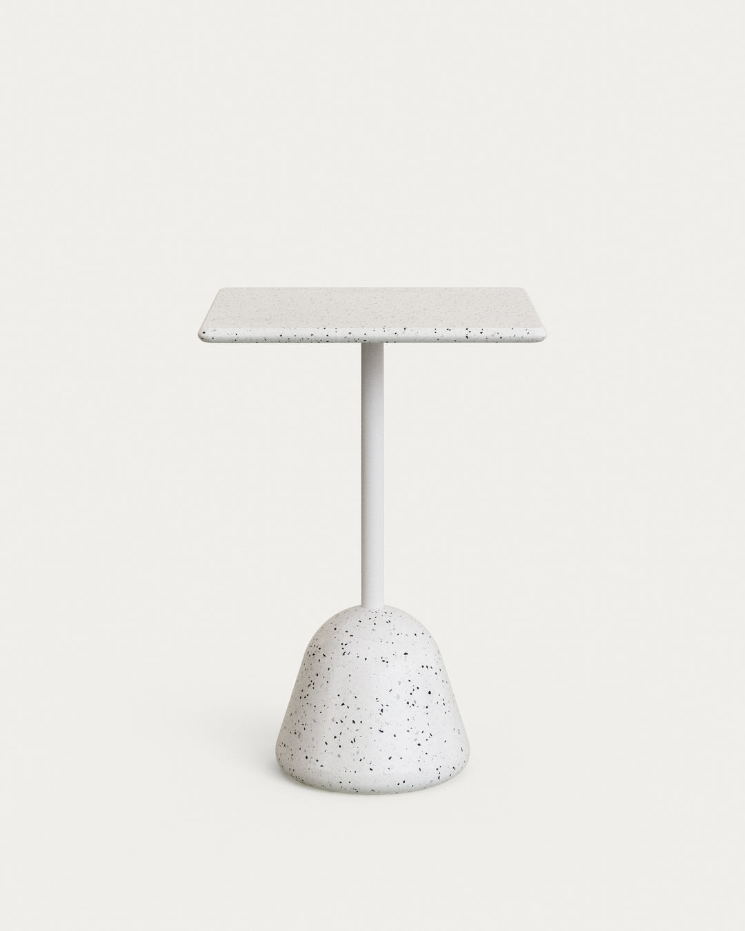 KAVE HOME Saura udendørs høj barbord kvadratisk hvid terrazzo og hvid terrazzo 70x70x99