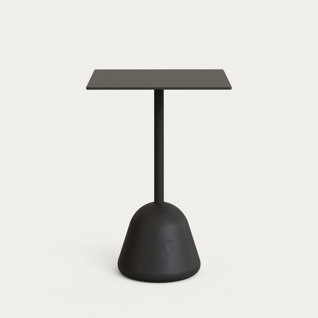 KAVE HOME Tiaret højt udendørs barbord kvadratisk sort højtrykslaminat og sort cement 68x68x97