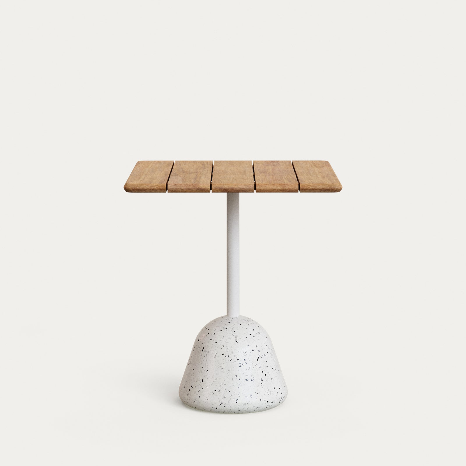Produktbillede af KAVE HOME Saura havebord kvadratisk natur akacietræ og hvid terrazzo 70x70x75 i premium kvalitet