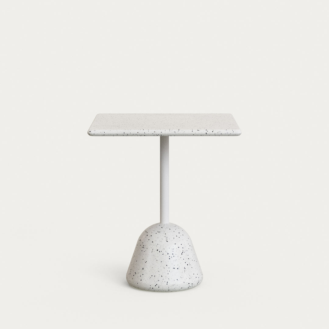 KAVE HOME Saura havebord kvadratisk hvid terrazzo og hvid terrazzo 70x70x75