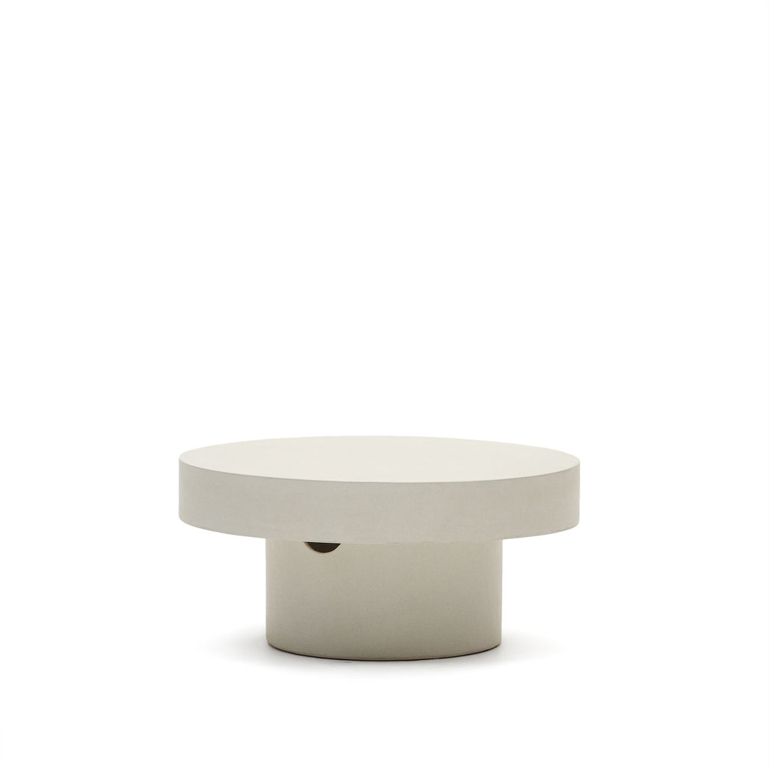 KAVE HOME Aiguablava sofabord rund hvid cement Ø66