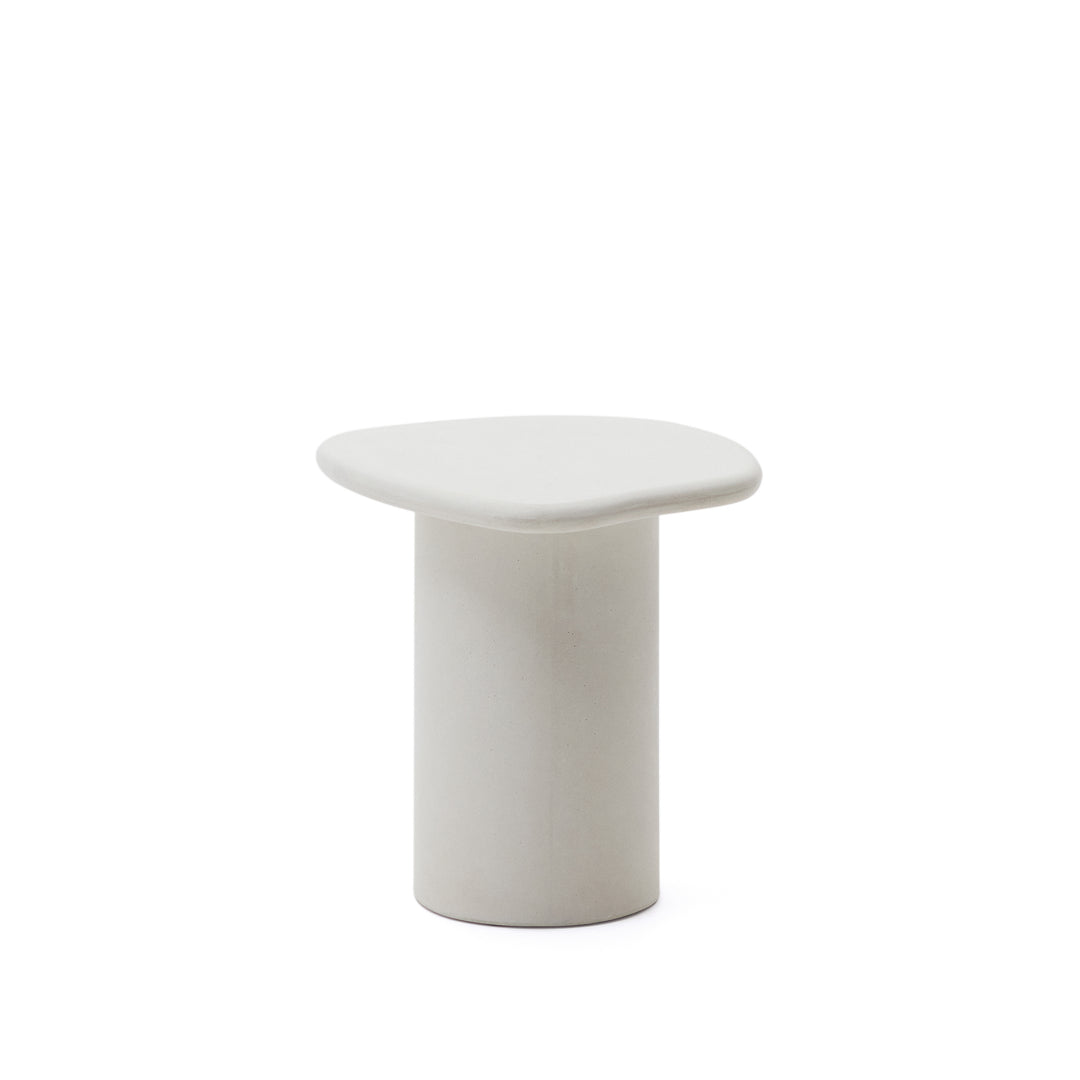 KAVE HOME Macarella udendørs sidebord organisk hvid cement 48x47