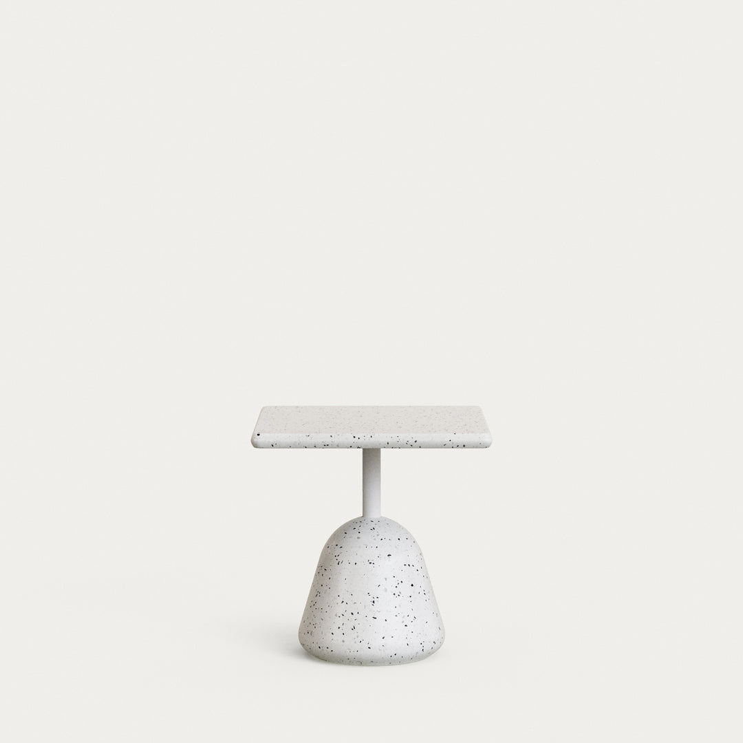 KAVE HOME Saura udendørs sofabord kvadratisk hvid terrazzo og hvid terrazzo 48x48x48